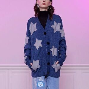 Coraline‎ Star Patchwork Oversized Cardigan Hot Topic